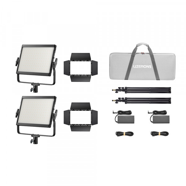 Godox LP1200Bi K2 Black Litemons Bi-color LED Light Panel 2-light kit