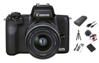Canon EOS M50 II schwarz Live Stream Kit 15-45 IS STM+HDMI Conv.+Mikro+Ministativ