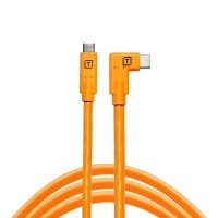 Tether Tools Pro USB-C an USB-C - 4,6 Meter Kabel orange rechtsgewinkelt
