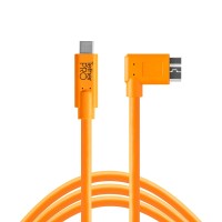 Tether Tools Pro USB-C an USB 3.0 Micro-B - 4,6 Meter rechtsgewinkelt Kabel orange