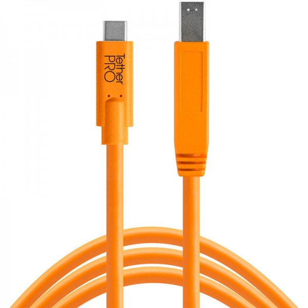 Tether Tools Pro USB-C an USB 3.0 Typ B - 4,6 Meter Kabel orange